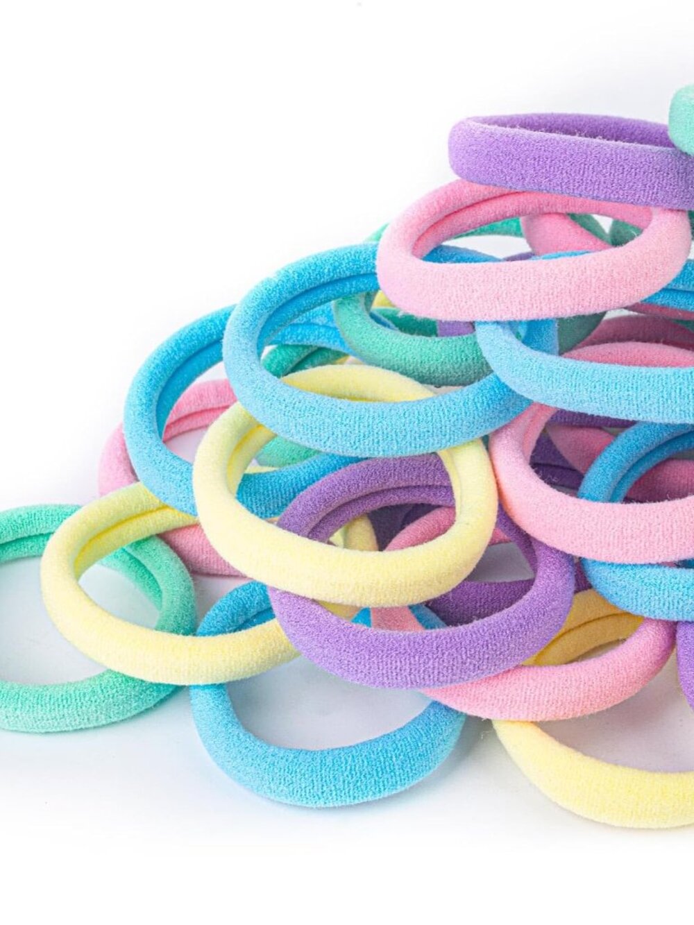 Colored Hair Ties for Thick Hair, Soft Ponytail Holders, 50PCS
